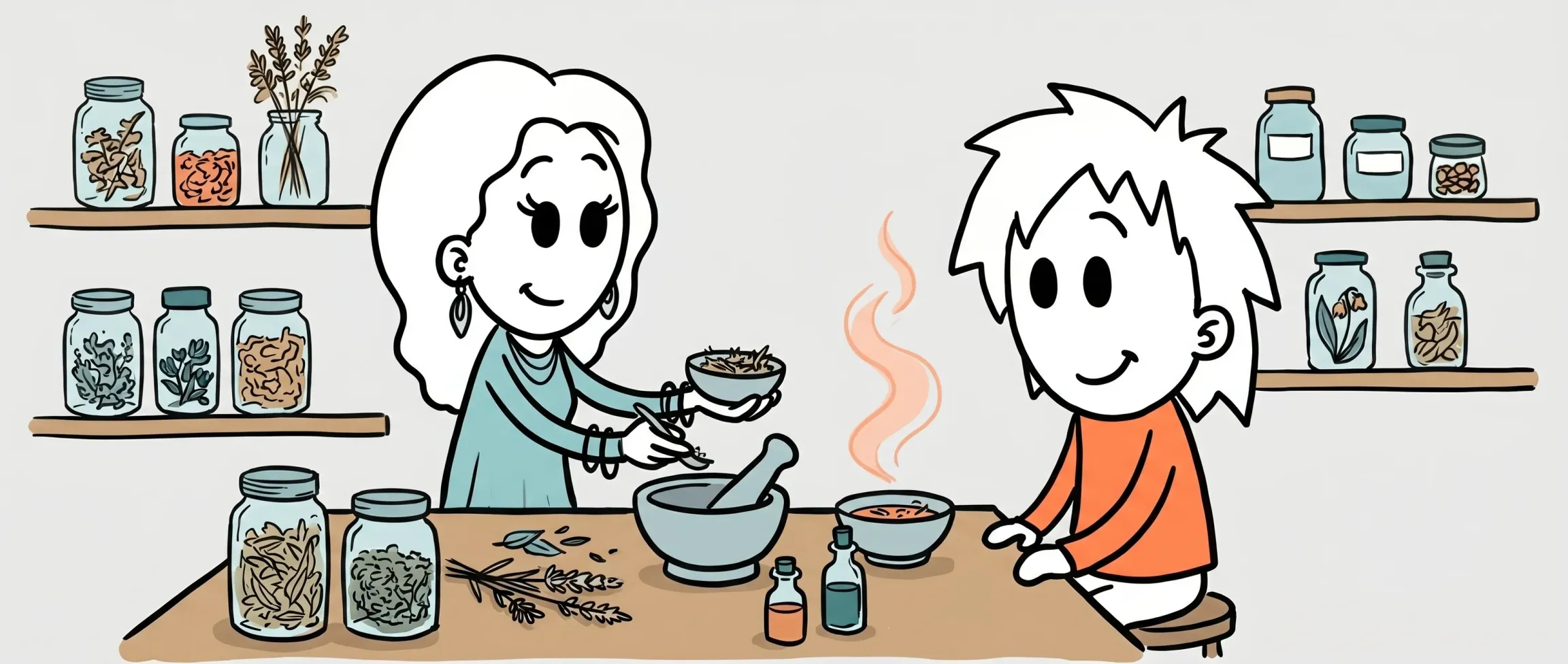 Various dried medicinal plants and herbal extracts arranged on natural background